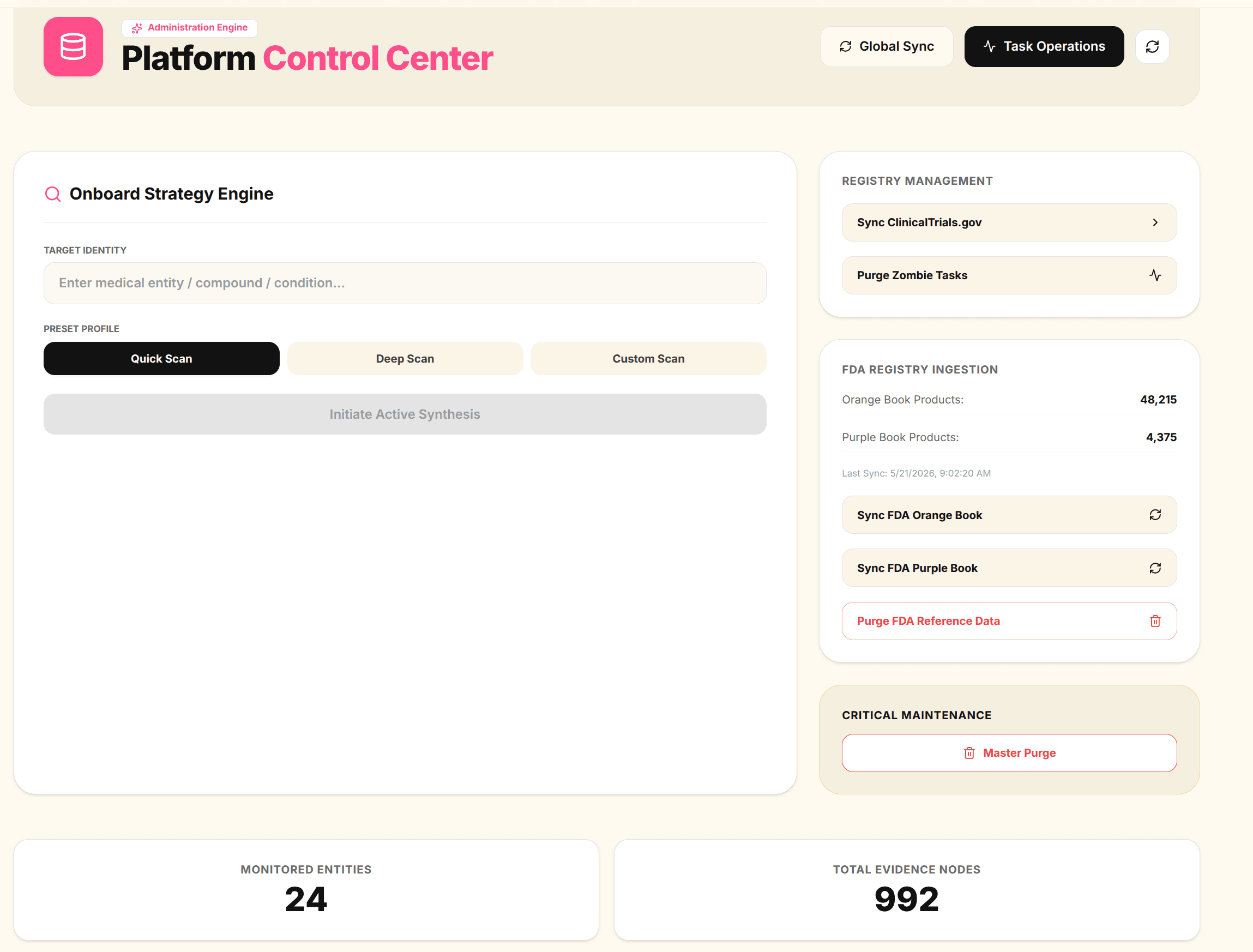 Data Onboarding Center Screenshot
